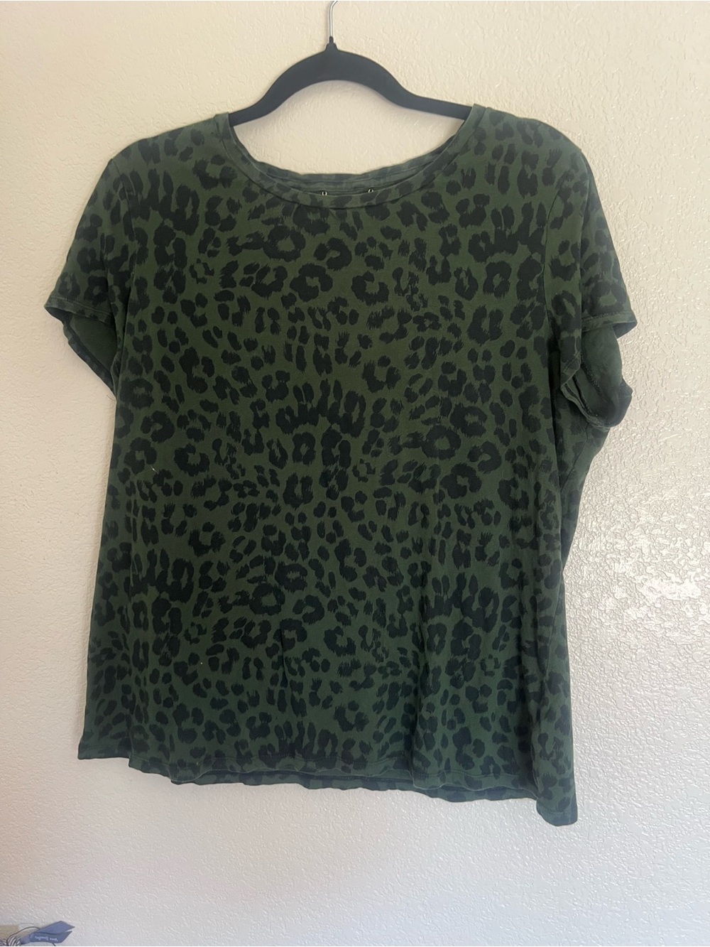 Juicy Couture Olive Green Leopard Short Sleeve Tee
